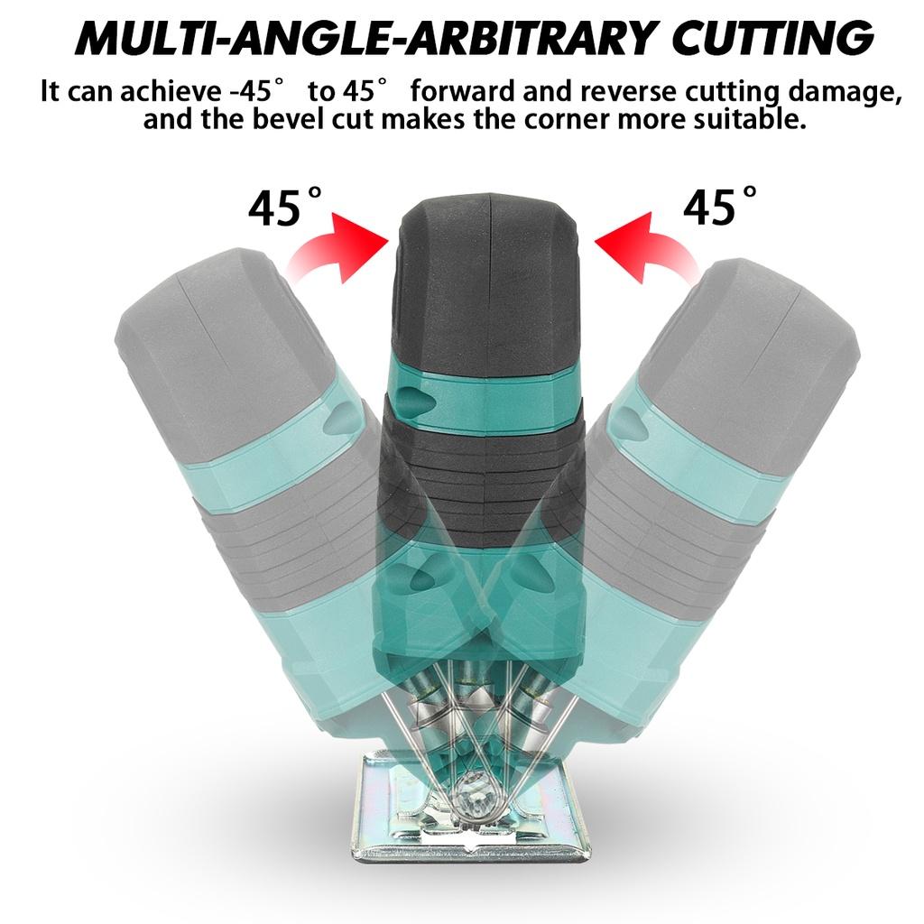 12В 1080Вт Портативная электрическая пила Обрезная лобзиковая пила Аккумуляторные деревообрабатывающие электроинструменты Резак по дереву с 1/2 аккумулятором