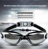 HD Waterproof Anti-Fog Swim Goggles with Large Electroplated Mirror Lens and Earplugs for Men and Women