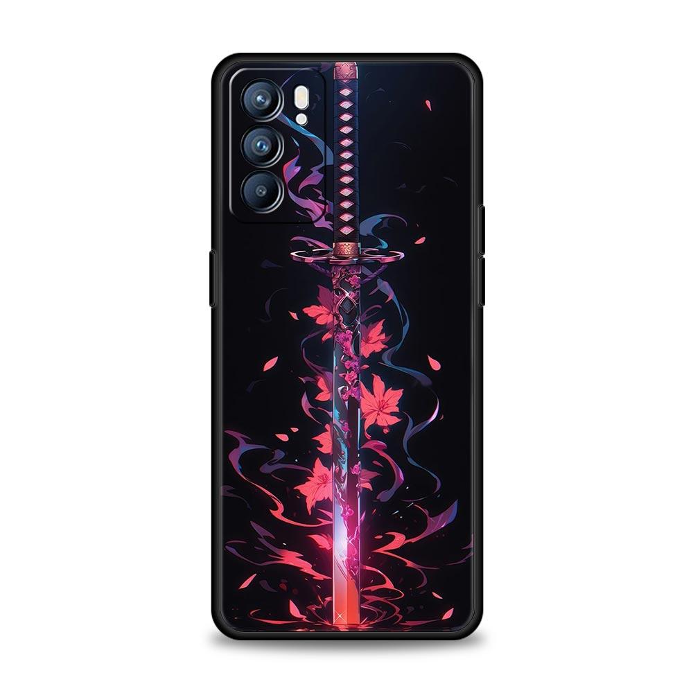Креативный чехол для телефона с узором "Меч" для Oppo Reno 13 12 11 10 7 F Find X5 X6 A98 A80 A79 A78 A57 A54 A31 A17 Pro 5G Мягкий ТПУ