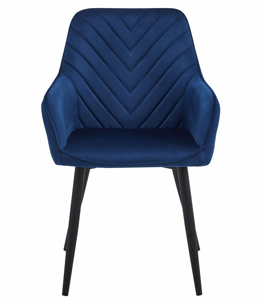 NANA chair - navy blue velvet / black legs x 2