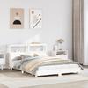 Solid Wood Bed without Mattress White 150 x 200 cm Pine Wood