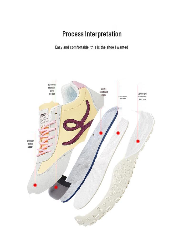 Женская легкая рабочая обувь со стальным носком - Дышащая, Нескользящая, Ударопрочная, Защита от проколов, для Осени и Зимы