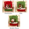 Decor Snowman Elk Santa Clause Chair Back Christmas Chair Cover Seat Covers Elastic Stretch Cover