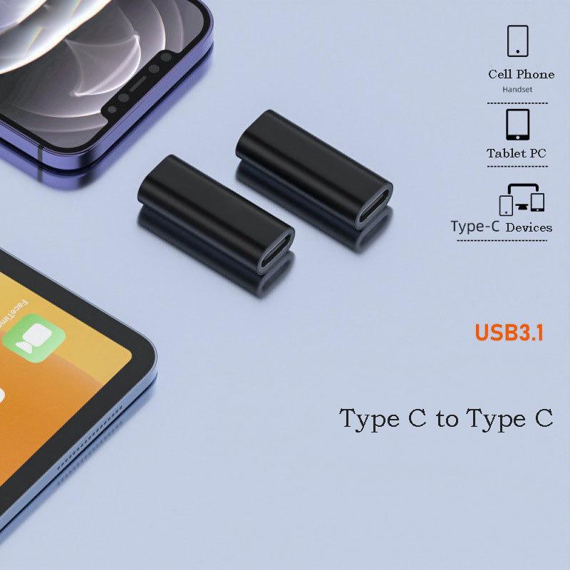 Тип USB C Адаптер Конвертер Штекер на Розетку Удлинительный Кабель Передача Данных Зарядка Телефона Планшета Донгл USB C F на F Разъем Адаптер