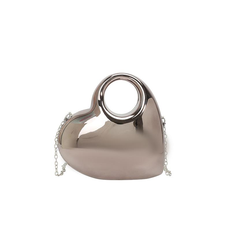 Acrylic love bag 2025 new European and American fashion niche glossy shoulder bag women's hand carry messenger dinner bag