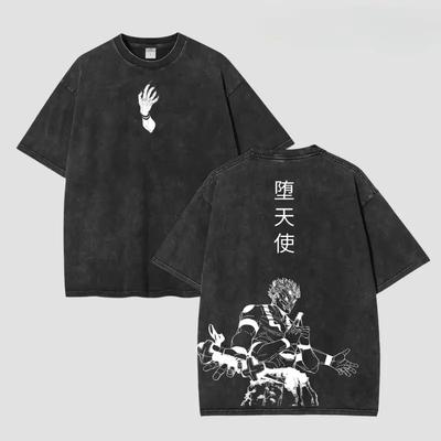 Футболка с принтом Рёмен Сукуна из манги Jujutsu Kaisen Мужская и Женская Стирка Хлопок Высокое Качество Винтаж Топ