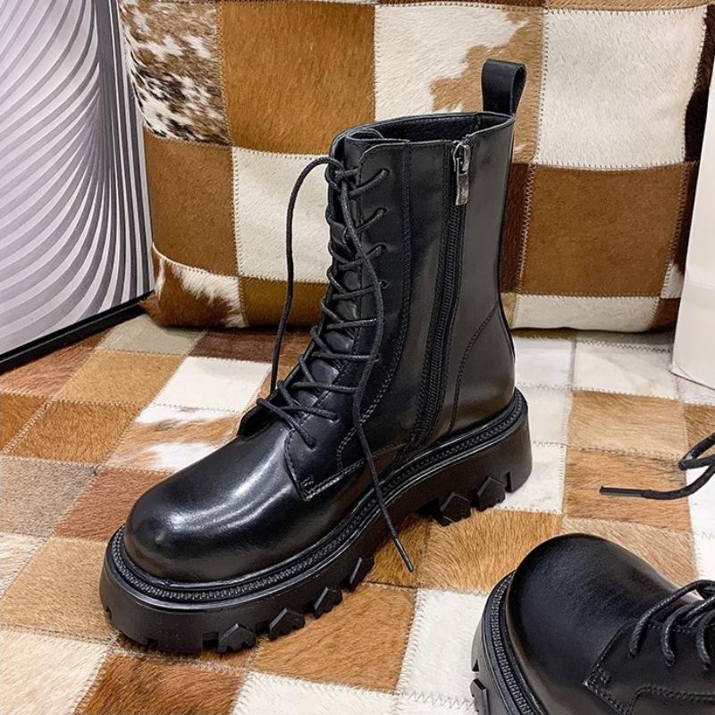 Women's Winter Boots 2024 New Fur Black Platform Boots for Women Punk Gothic Shoes Ankle Boots Female Brand Designer