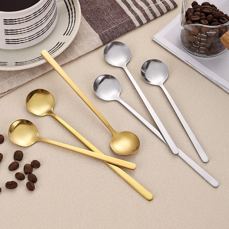 4Pcs Stainless Steel Long Handle Cocktail Stir Spoons Food Grade Ice Spoons for Coffee Tea Dessert Party Bar Supplies