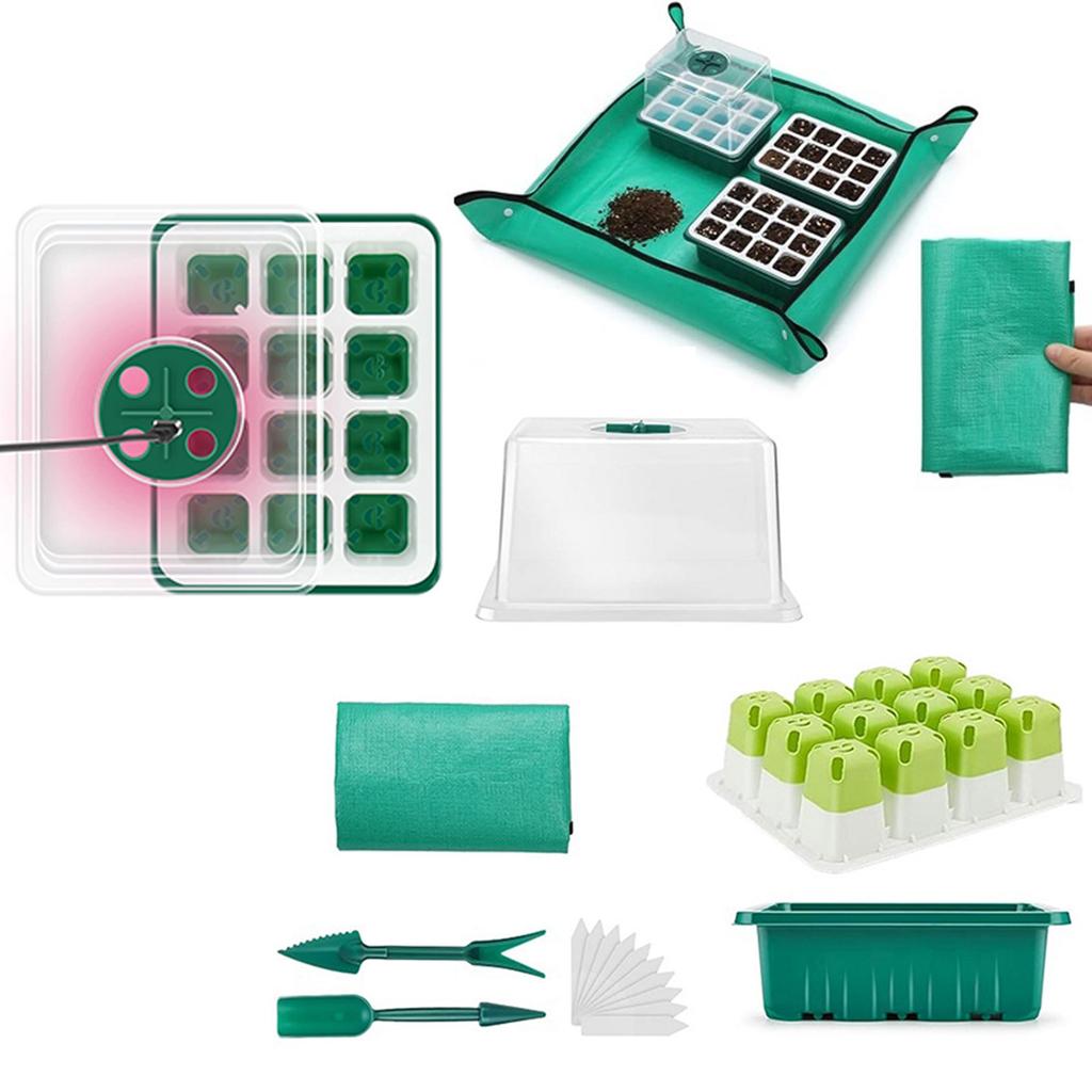 Набор поддонов для проращивания рассады, комнатная теплица, ящик для выращивания растений для домашнего использования, ящик для размножения с прозрачной крышкой