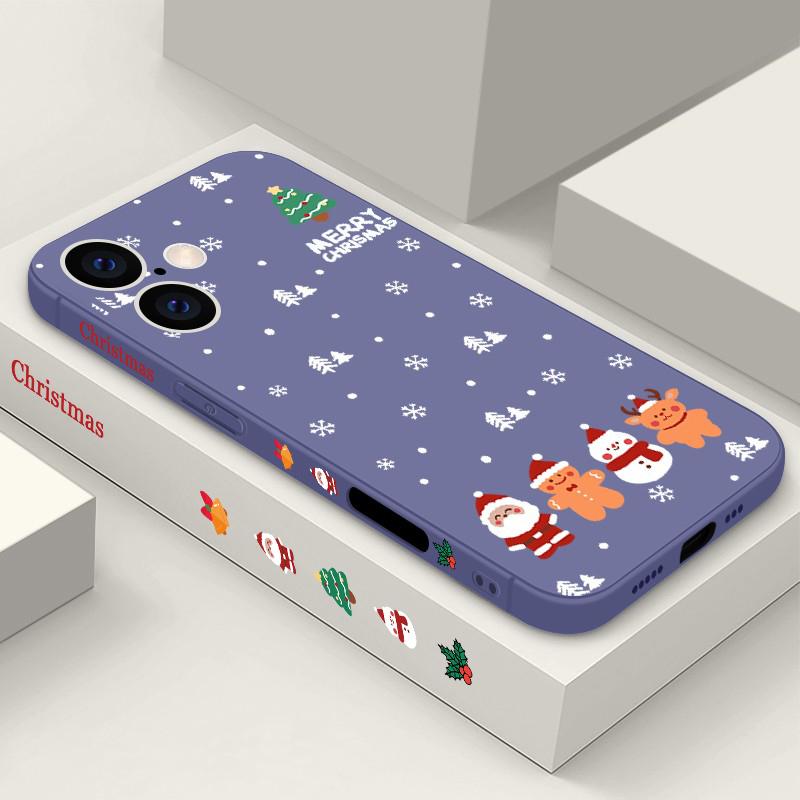 Матовый чехол-шнурок с рождественским узором для iPhone 16 Pro 15 14 Plus 13 12 Mini 11 Pro Max Xr Xs 7 8 Se мягкий тонкий чехол из ТПУ