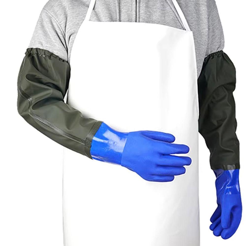 Non-Slip Rubber Work Gloves 70cm Work Safety Gloves Full Arm Pond Gloves Drain Cleaning