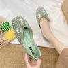 Glitter Crystal Pearl Studs Ballet Shoes Women Square Toe Slip On Loafers Cozy Shallow Cut-out Ballerina Flats Moccasins Female