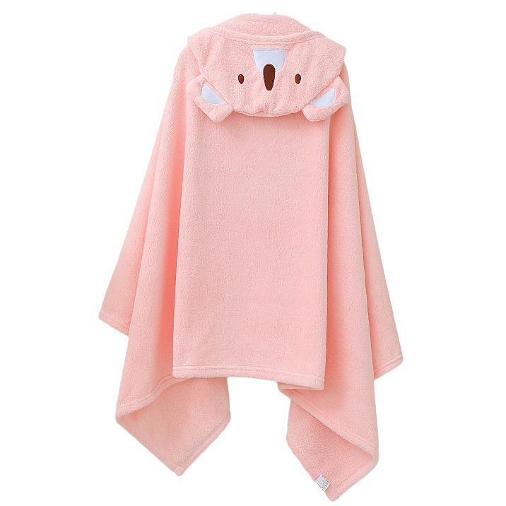 Children's Coral Fleece Hooded Bathrobe - Summer Baby Towel and Cloak for Swimming