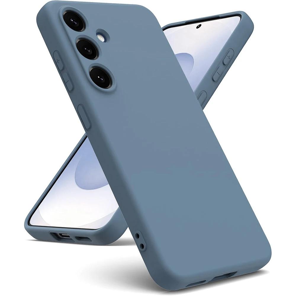 Жидкий силиконовый чехол для SM Galaxy S25 S24 S21 FE S23 S22 Ultra Plus Противоударный Матовый Конфетного цвета Мягкий Чехол-накладка