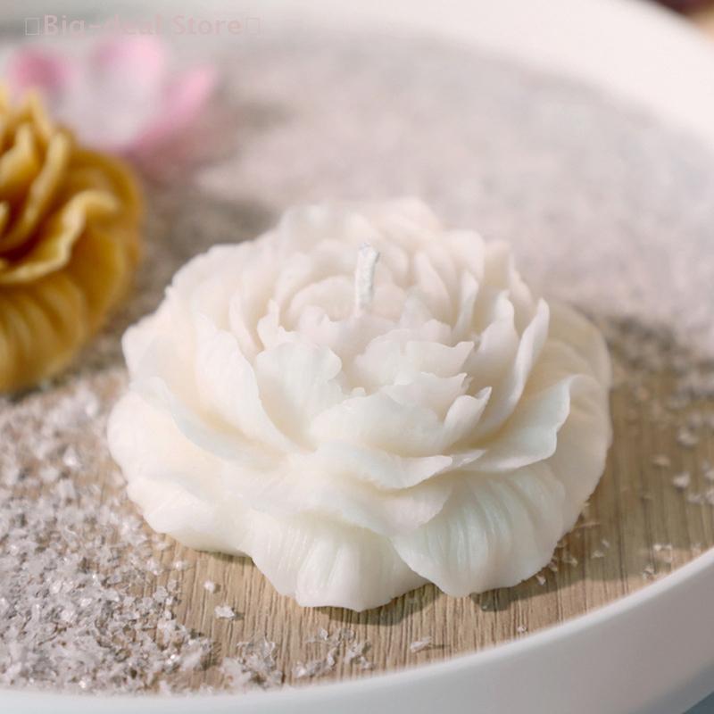 Peony Flower Silicone Candle Mold, DIY Handmade Scented Candles, Perfect for Wedding Party & Dinner, Soap & Baking Molds