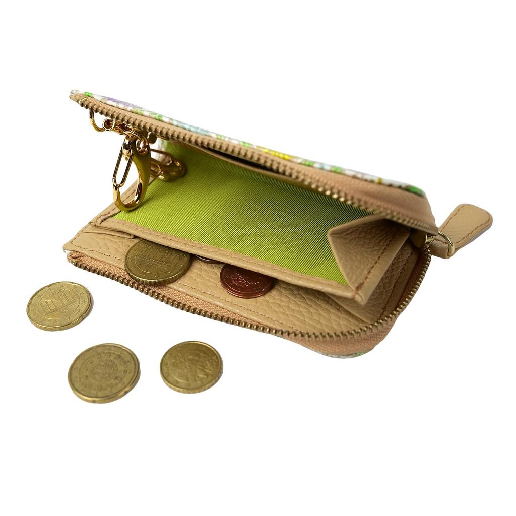 Ключ Ключ Умный Кожа Натуральная Мисузу Цветочный Подарок для Женщин и [Юдзэн Бунко] Чехол, Держатель, Ключ, L-образная Молния, Раскладной, Аксессуары, Женский,