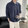 New Lapel Zipper Long Sleeve Pullover Men's POLO Shirt Trendy Men's Casual Fashion Ins Light Familiar Style Top