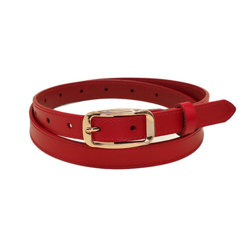 Elegant Cowhide Leather Ladies Fashion Belt With Alloy Pin Closure Work For