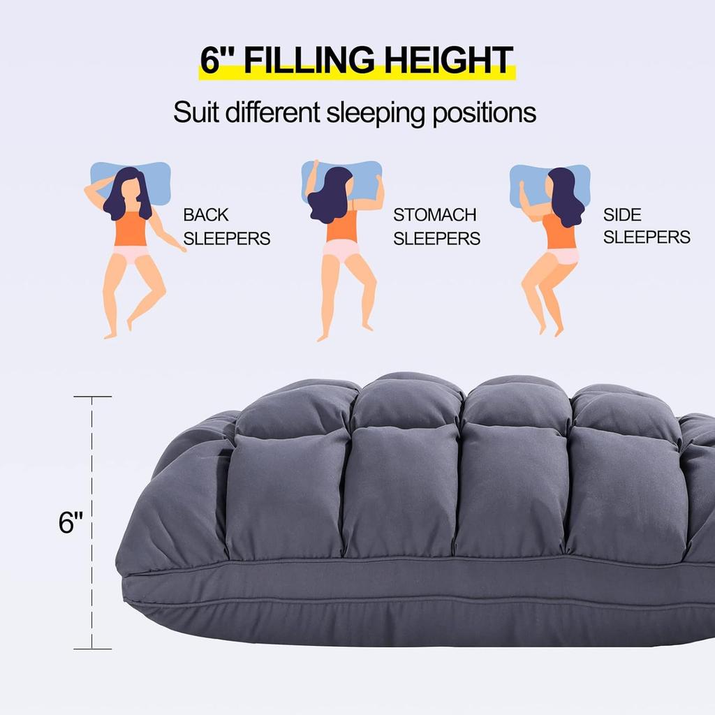 Подушки Queen Size Soft Support Queen Pillows 1 Pack для кровати, пушистая пуховая альтернативная подушка, роскошная гелевая подушка для отеля для сна на боку (белый)