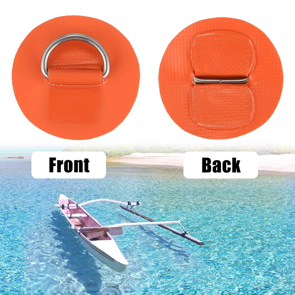 X AUTOHAUX D-образные заплаты ПВХ Нержавеющая сталь Круглые D-образные накладки для серфборда Надувной лодки Каяка Каноэ Палуба 6см Оранжевый