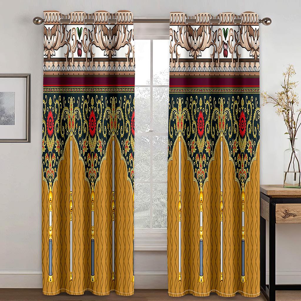 Дешевые европейские роскошные Saba Telet эфиопские эритрейские плотные затемняющие шторы для гостиной спальни оконная драпировка декор 2 шт.