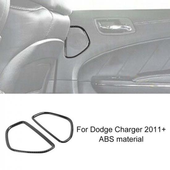 2xRear Door Speaker Decor Ring Trim Cover Bezels For Dodge Charger Chrysler 300C