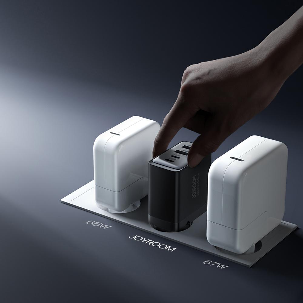 Joyroom 67W GaN Multi-Port Charger (2x USB, 2x USB-C) with 100W USB-C Cable - Black (Model TCG02)