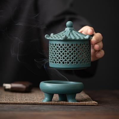 Курильница Gutta Disc, китайская дзенская винтажная трехногая курильница, керамическая чайная церемония, украшения для дома в стиле дзен