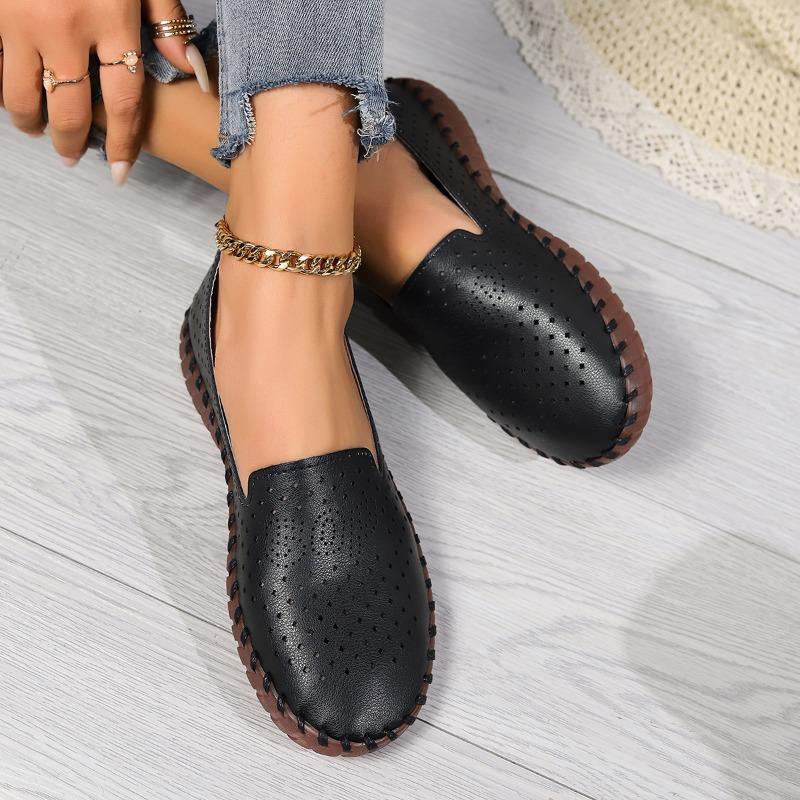 2024 Женские мокасины Повседневная обувь Модная дышащая обувь из натуральной кожи Кроссовки Женские туфли на плоской подошве Женская обувь