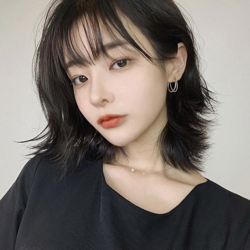 Женские ретро серьги модный темперамент человеческие серьги-гвоздики интернет-знаменитость простые серьги с индивидуальностью двойные большие круглые серьги