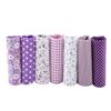 7pcs 25*25cm Cotton Fabric DIY Assorted Squares Pre Cut Bedding Duite Quarters Bundle (Purple)