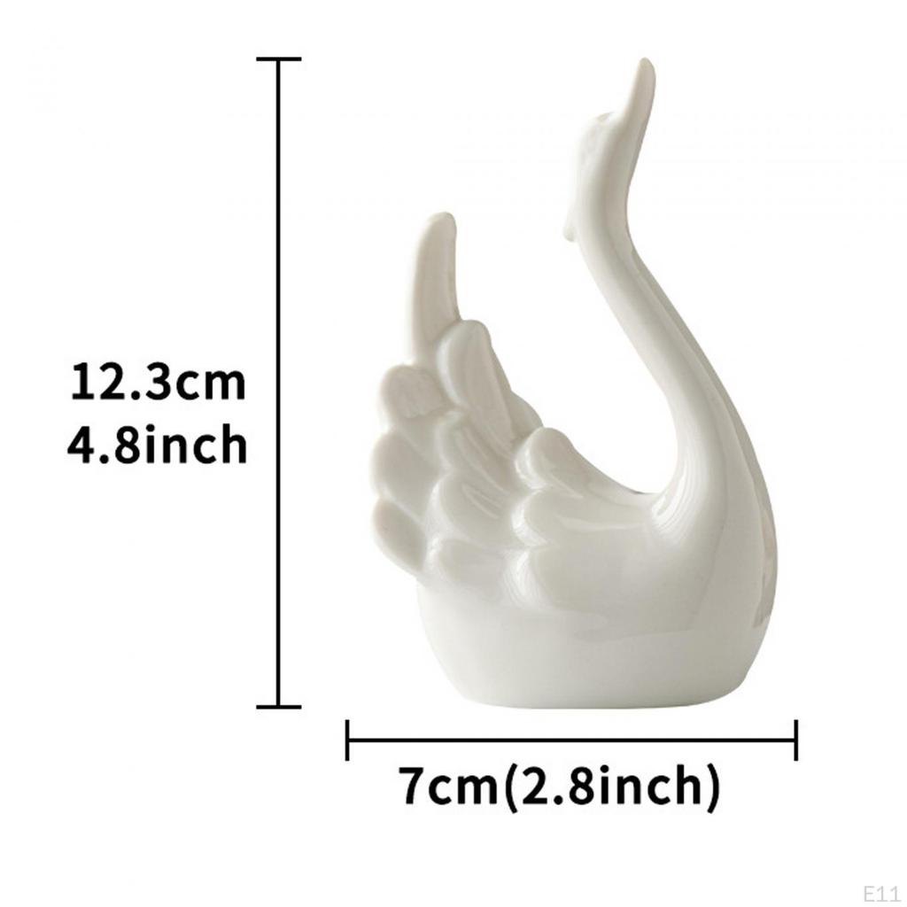 Элегантные статуэтки лебедей: Керамическая скульптура для домашнего декора и подарков