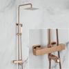 Термостатический смеситель для ванны и душа Rose Gold Золотой набор для душа и ванны Латунь Черный Комплект смесителей для тропического душа и ручного душа