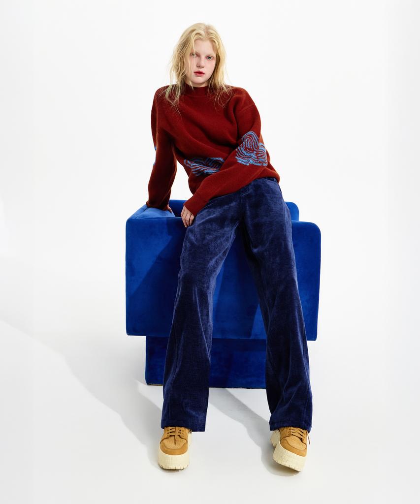 Seunoya 25Fw Вельветовые брюки-бочонки из шнурка