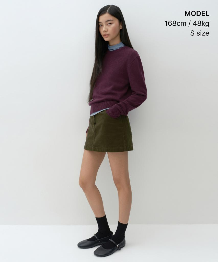 MUSINSA STANDARD WOMAN [Victoria Wool] Women'S Crew Neck Knit [Plum]