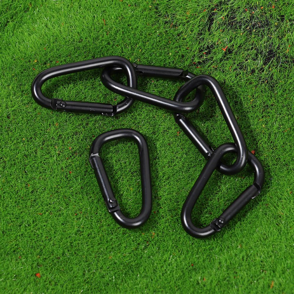 Quality Equipment Safety Black Climbing Button Alloy Carabiner Camping Hiking Hook Buckle Keychain