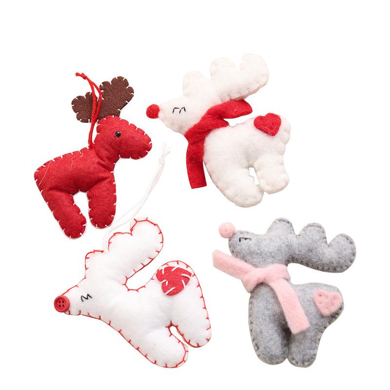 Christmas wool felt decorative pendant handmade DIY accessories Christmas tree elk gift bag gingerbread man pendant accessories