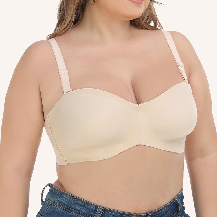 Meilan Seamless Ultra-Thin Ice Silk Strapless Tube Top Bra - Non-Slip, Large Size Wedding Underwear