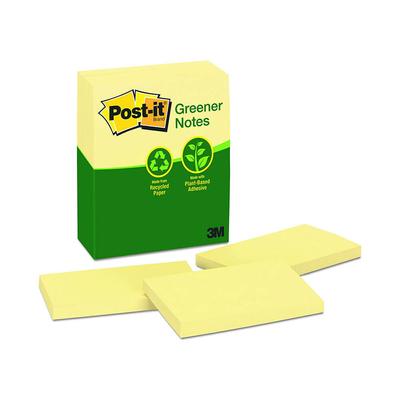 Клейкие заметки Post-it Переработанные Желтые 76x127мм (12 шт.)