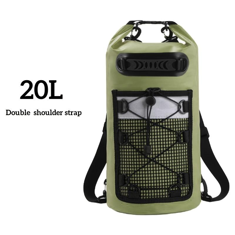 High Quality Dry Bag with Front Mesh Pocket,Reflective Strips,Ideal for Beach,Travel,Swimming,Surfing,Secure Zipper Closure