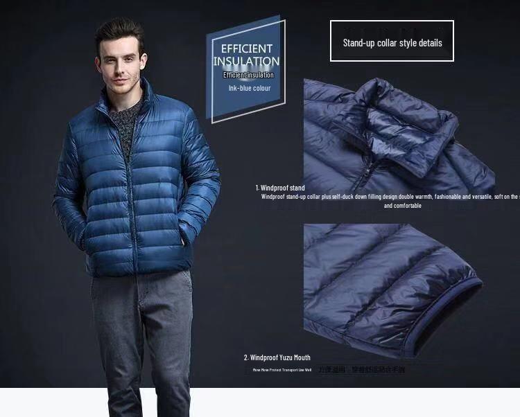 Men's Plus Size Solid Color Lightweight Down Cotton Jacket, Winter 2021 Fashion