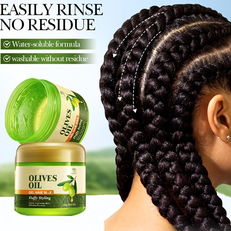 Olive Oil Gel Hair Wax 280g - 48H Fluffy Hold, Non-Sticky, Adds Natural Shine