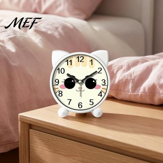 Time Teaching Clock Cartoon Animal Alarm for Students, Non-Ticking Quiet Movement Electronic Clock, Battery Operated Desk Home Bedroom