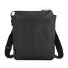 Fiore Smartphone Shoulder Italian Black Bag, Leather, 3L, 430g, No. 93003, Men's,