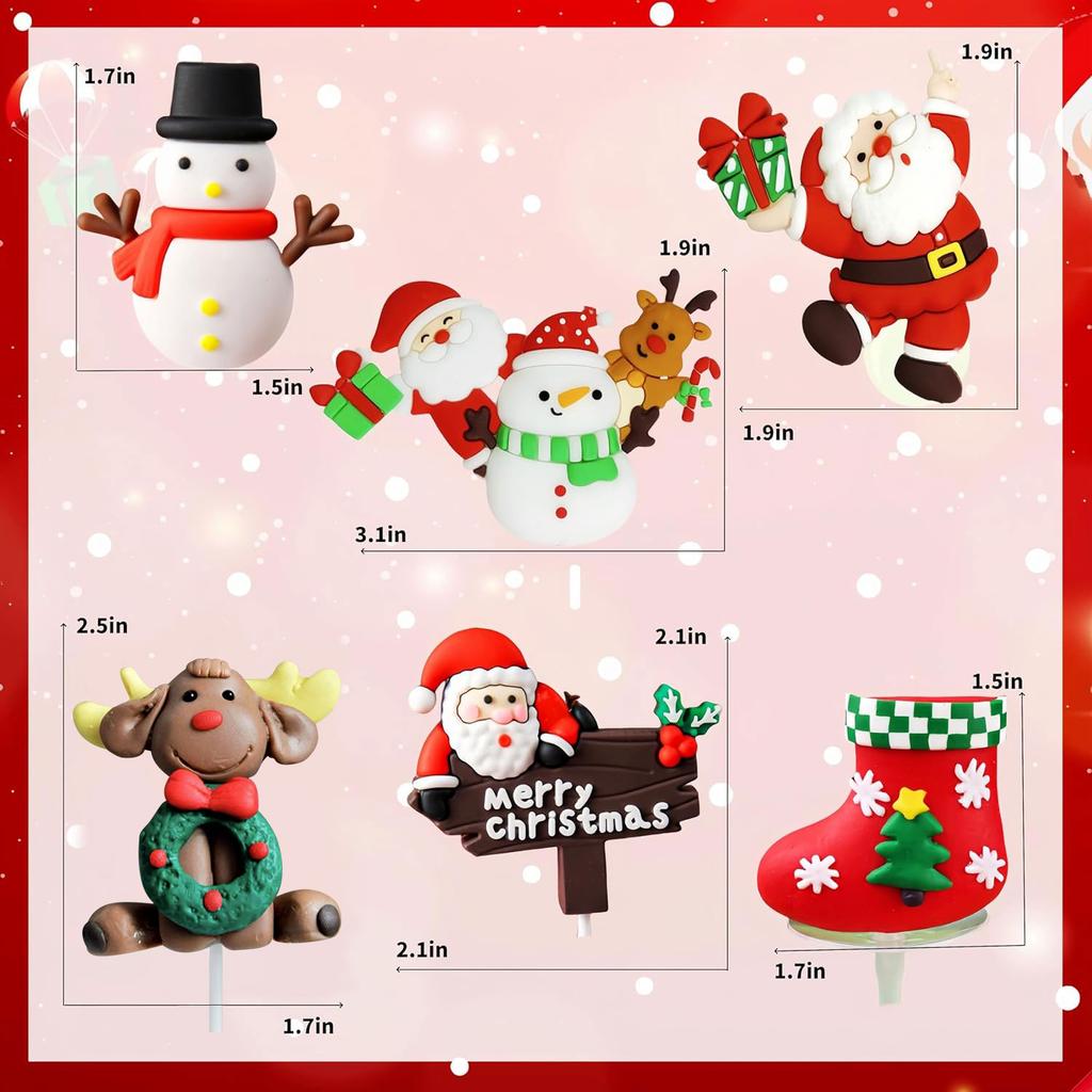 30 PCS Christmas Cake Decoration Snowman Cake Decoration Christmas Tree Christmas Cake Decorations Christmas Cupcake Toppers