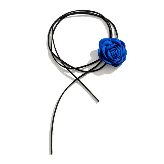 Цветочное колье из мягкой ткани, уютная одежда, шикарный длинный воротник-роза, цепочка на ключицы, женский подарок