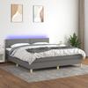 Maison Exclusive - Sommier À Lattes De Lit Et Matelas Et LED Gris Foncé 180x200 Cm