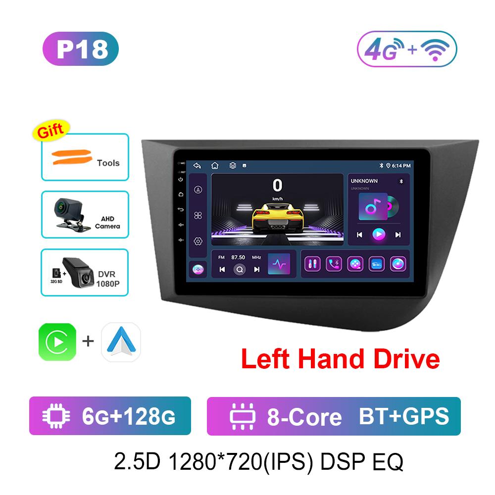 9-дюймовый леворульный GPS-навигатор Android OS для Seat Leon 2 2005 - 2012 4G DSP стерео автомобильное радио мультимедийный плеер WiFi BT