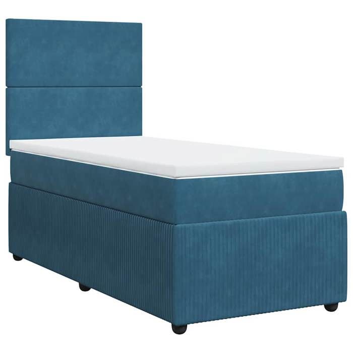 Maison Exclusive - Sommier à lattes de lit avec matelas Bleu foncé 100x200 cm
