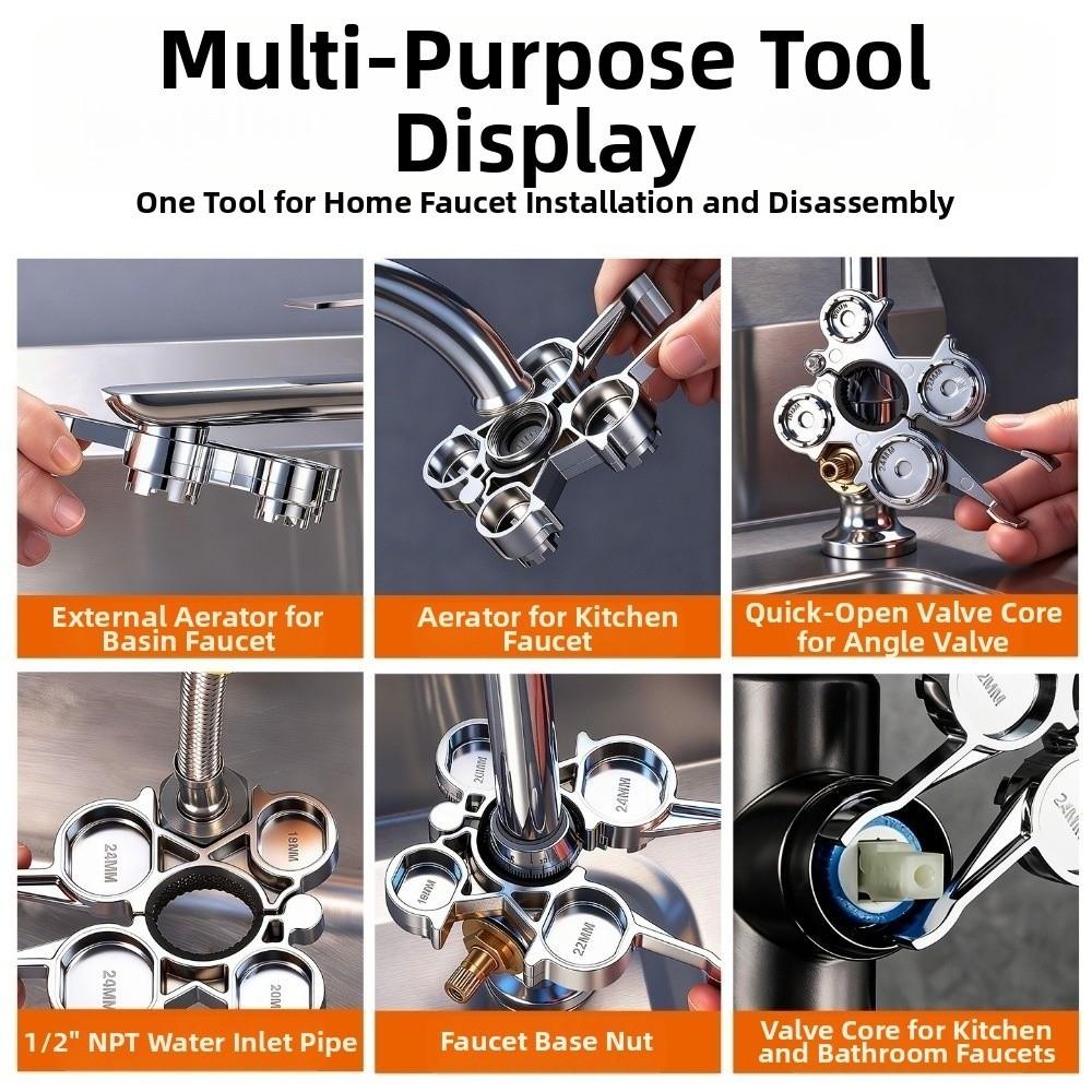 Домашний ремонт Водопроводный ключ 12 дюймов 1 Ключ для сантехники под раковину Ключ для аэратора смесителя Сантехнический инструмент